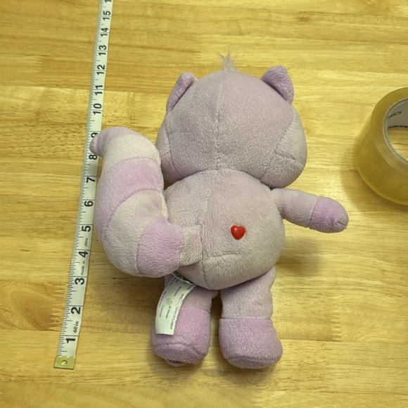 Bright Heart Raccoon Care Bear Cousins 8” plush, clean, washed, normal wear etc - Picture 4 of 12